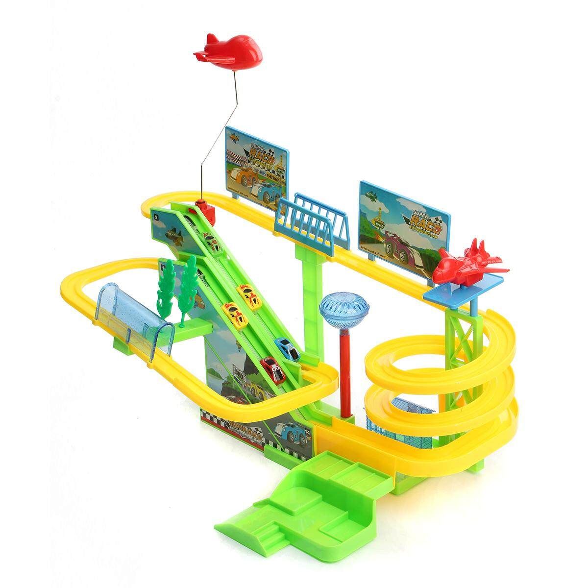 Music Sound Light Racing Track Car Park Assembled Toy Model Children Boy Gift