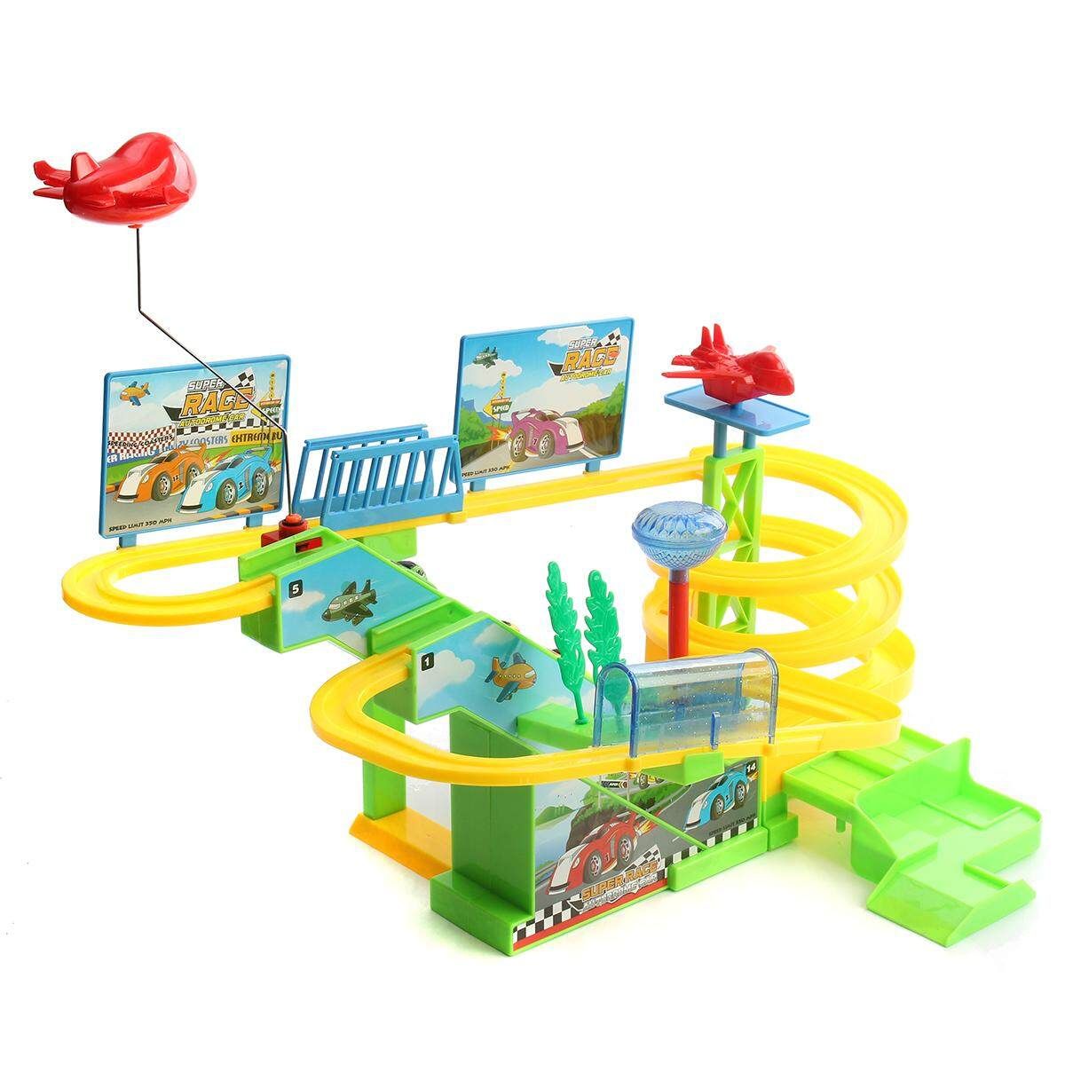 Music Sound Light Racing Track Car Park Assembled Toy Model Children Boy Gift