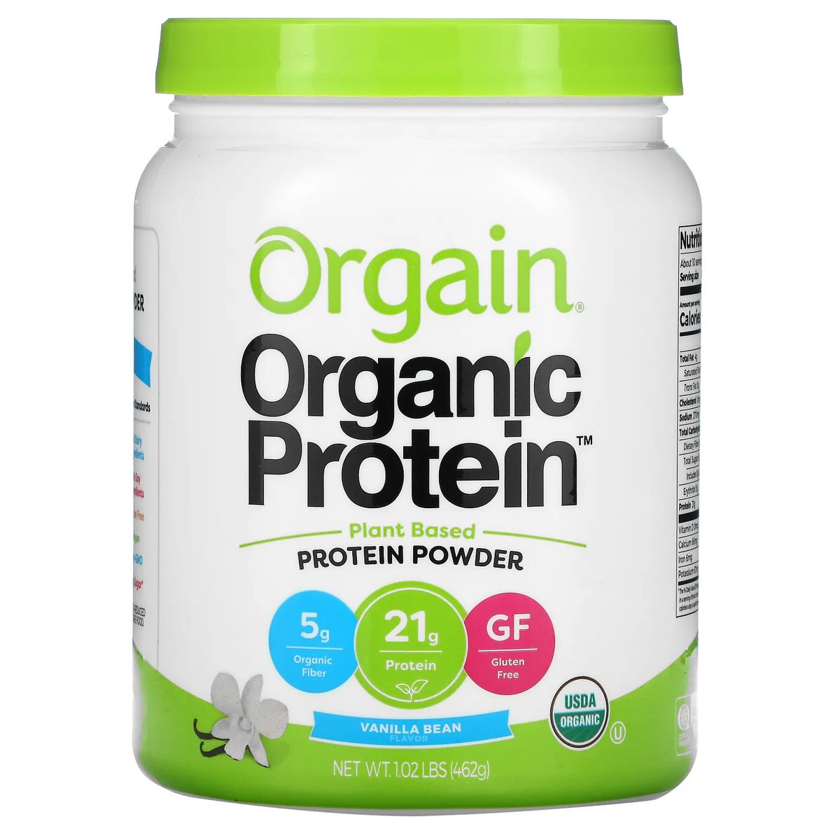 Organic Plant Based Protein -Vanilla Bean 1.02 Lbs