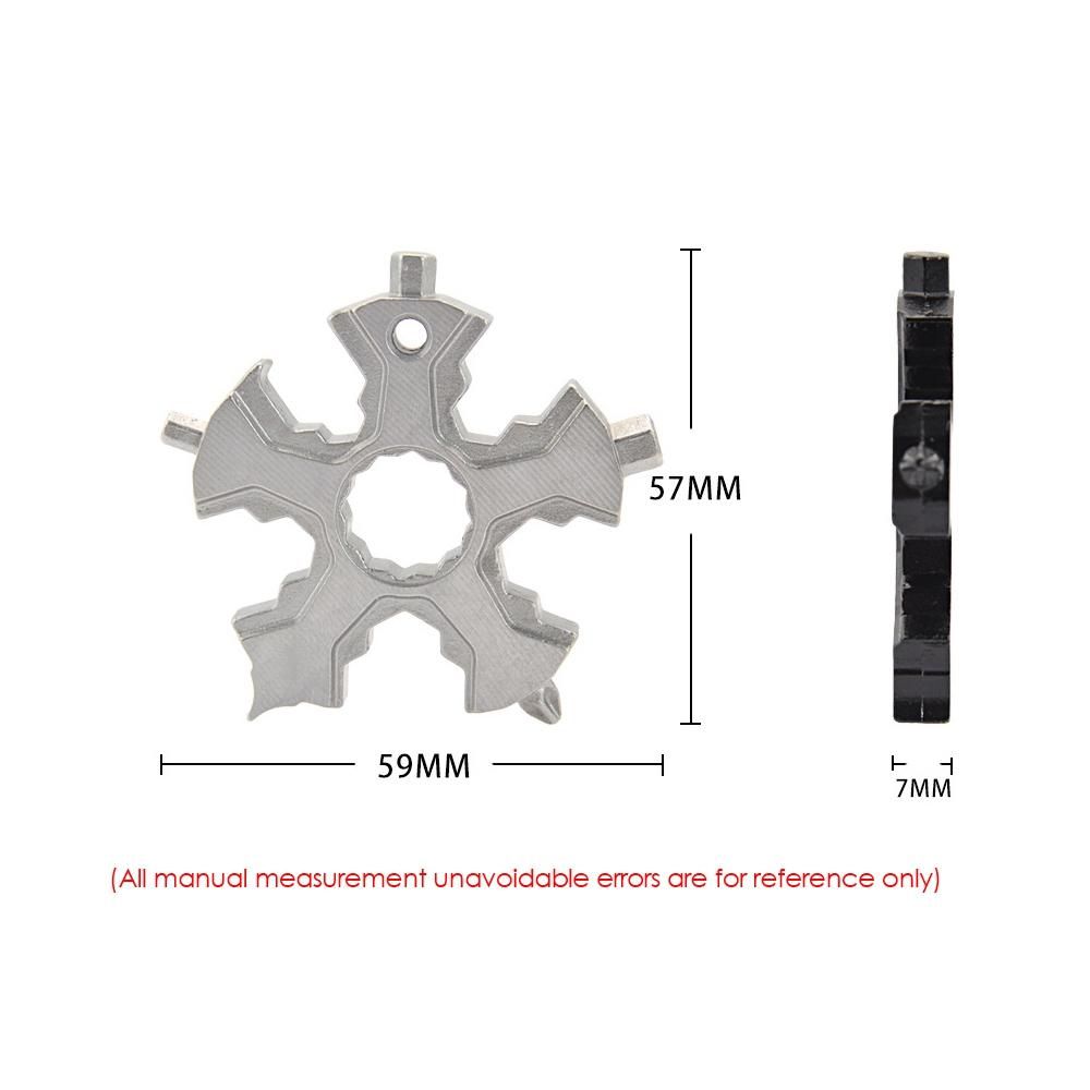17in1 Snowflake Multi Pocket Tool Keychain Spanner Hex
