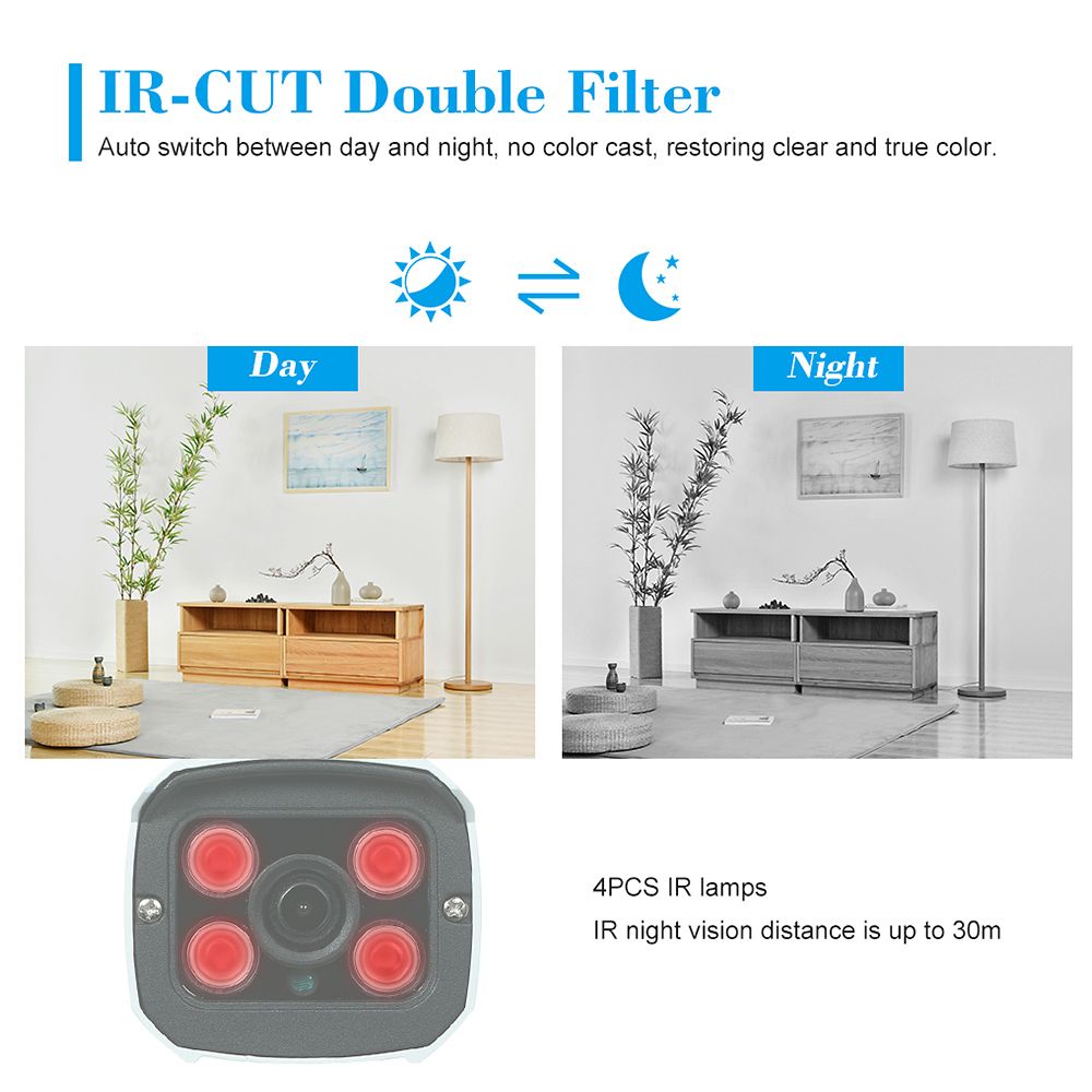 3mp POE IP Camera Waterproof Infrared Night Vision Support