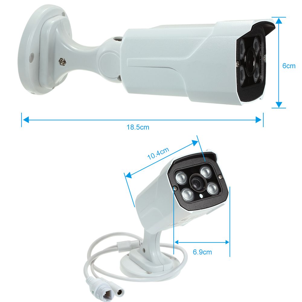 3mp POE IP Camera Waterproof Infrared Night Vision Support