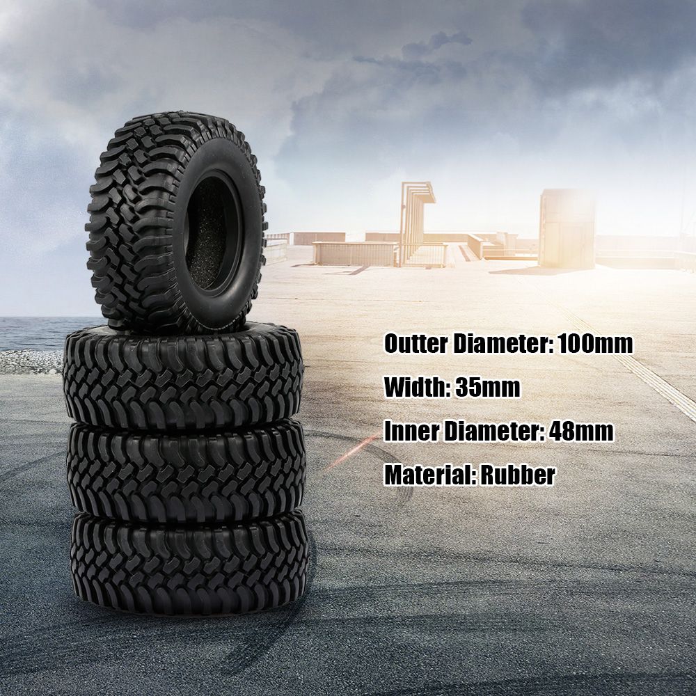 4PCS 100MM Rock Crawler Tyre For 1.9 Inch Wheel Rim1/10