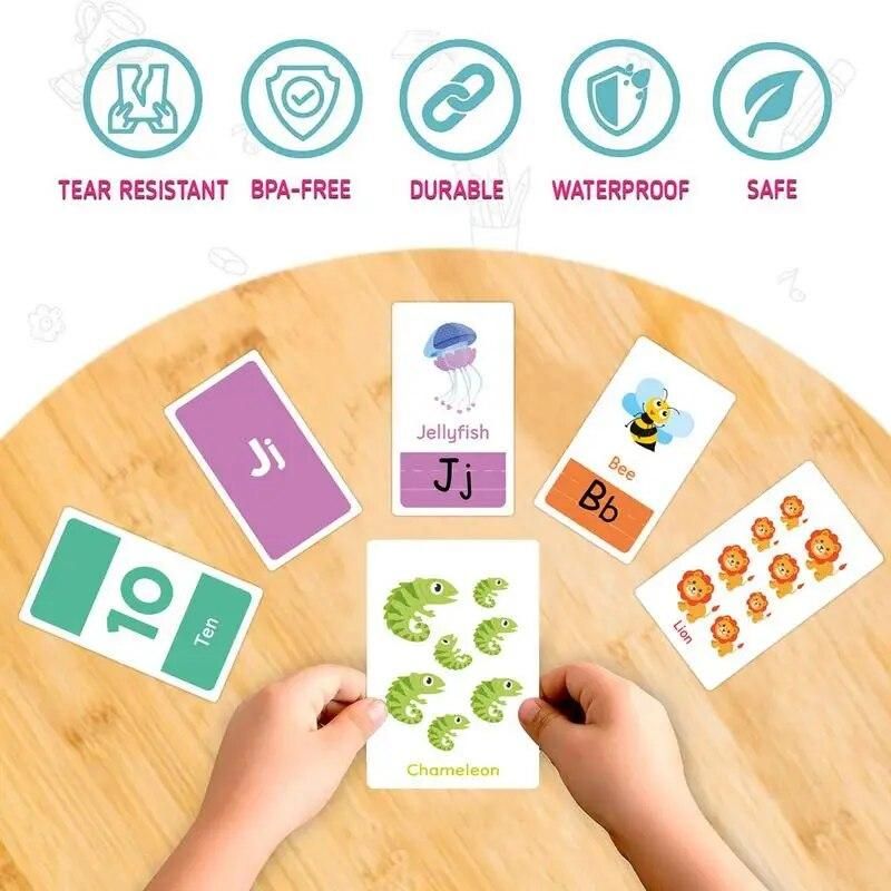 Alphabet Flash Cards  Letter Number Shape Color Early Education Baby Learning Cards  Preschool Toddler Flashcards Learning Toy
