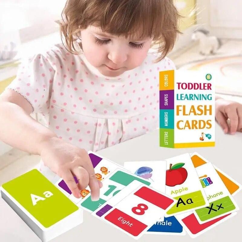 Alphabet Flash Cards  Letter Number Shape Color Early Education Baby Learning Cards  Preschool Toddler Flashcards Learning Toy