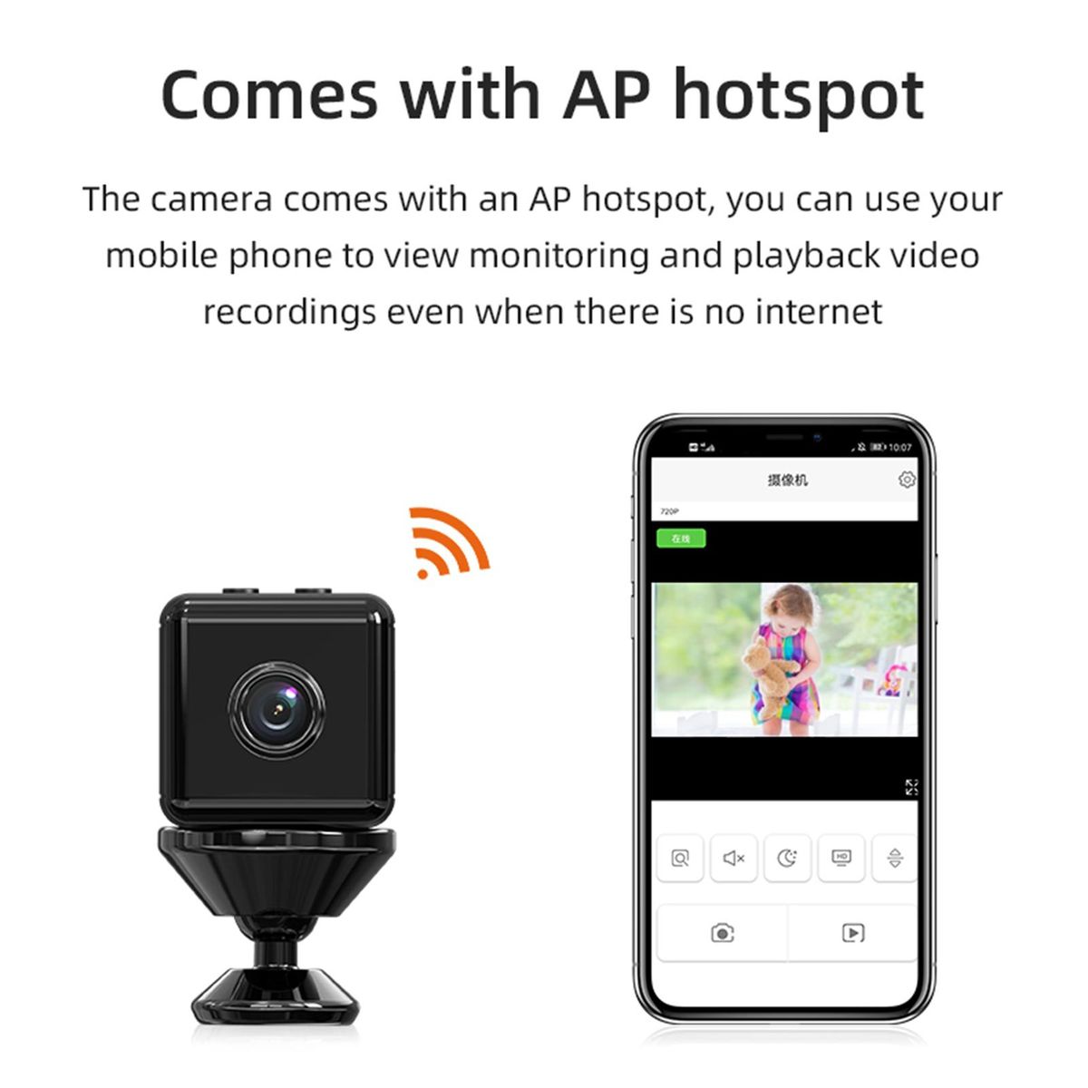 X6D HD Wireless Camera Home 1080P HD Webcam Support IR Night Vision Motion Detection APP Remote Monitoring Support TF Card Storage