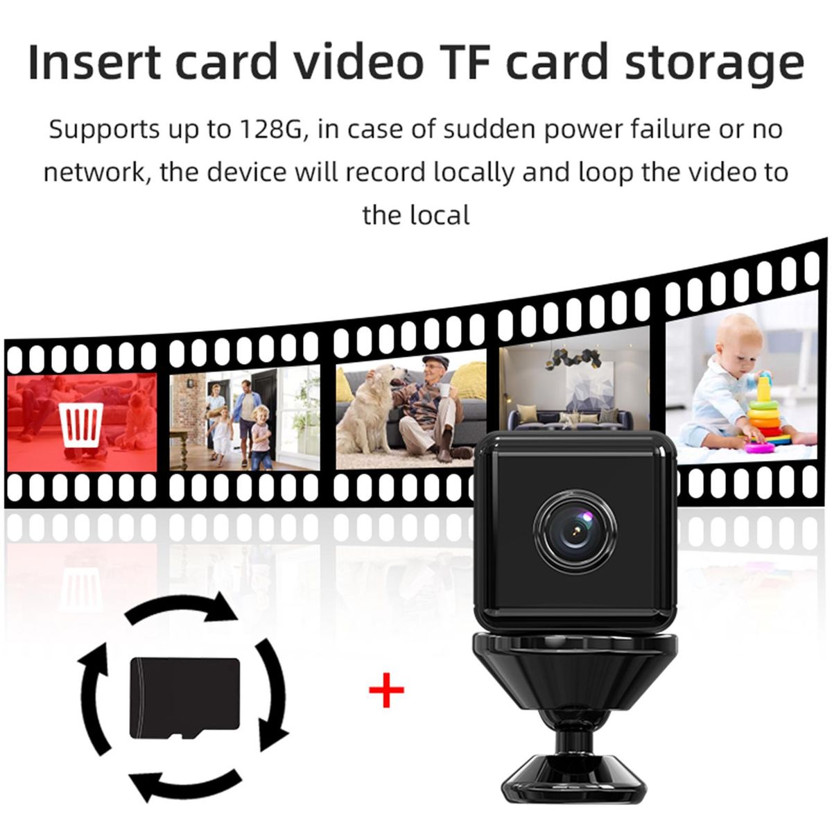 X6D HD Wireless Camera Home 1080P HD Webcam Support IR Night Vision Motion Detection APP Remote Monitoring Support TF Card Storage