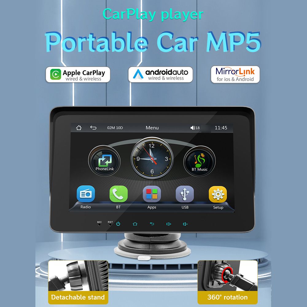 7 Inch Car Stereo MP5 Player BT Hands-Free Calling FM Radio