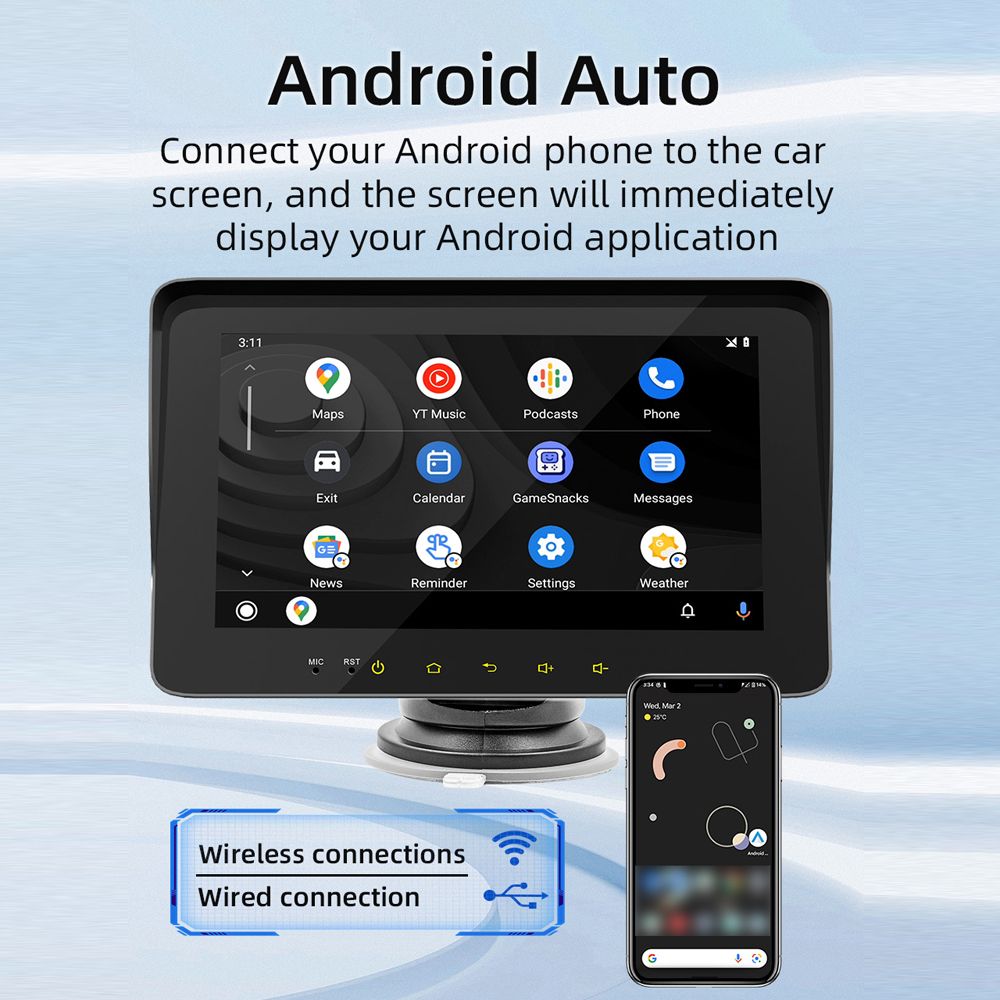 7 Inch Car Stereo MP5 Player BT Hands-Free Calling FM Radio