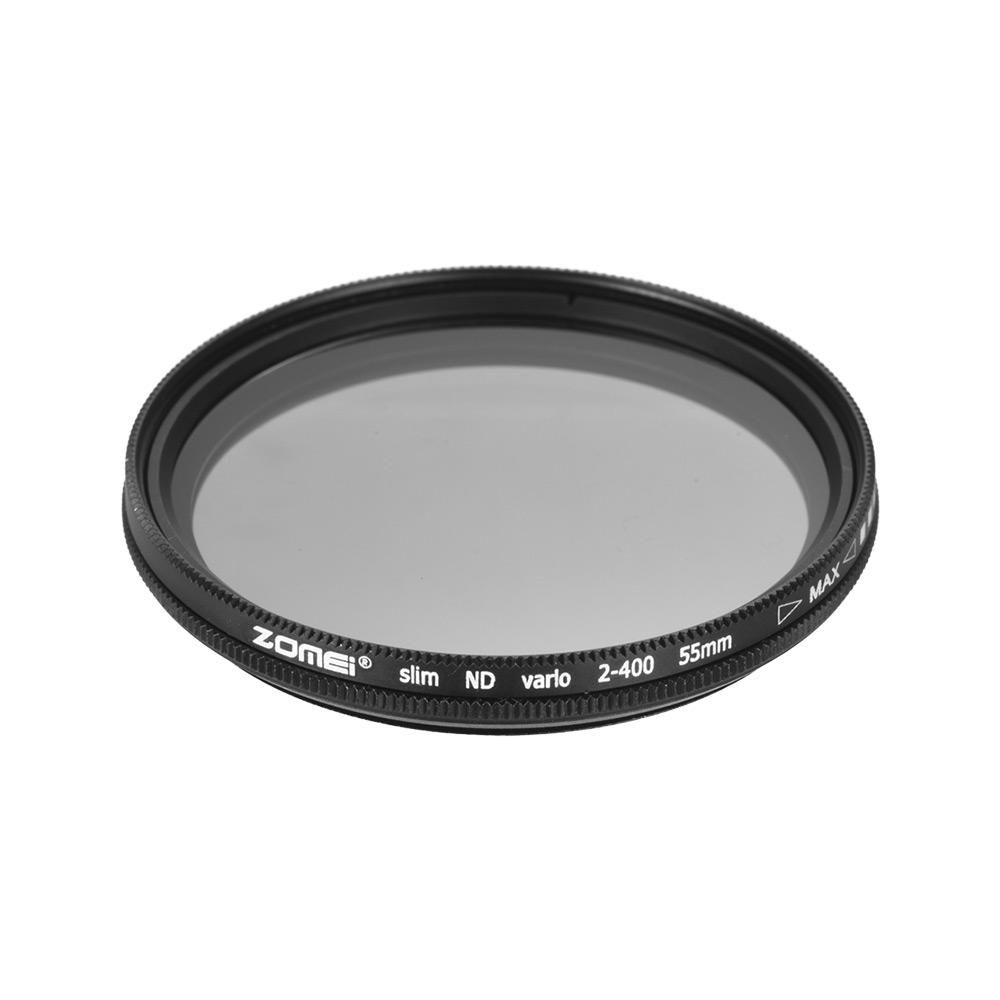 ZOMEI 55mm Ultra Slim Variable Fader ND2-400 Neutral Density ND Filter Adjustable ND2 ND4 ND8 ND16 ND32 to ND400 Replacement for Sony 18-55mm 55-200mm 55-250mm Lens