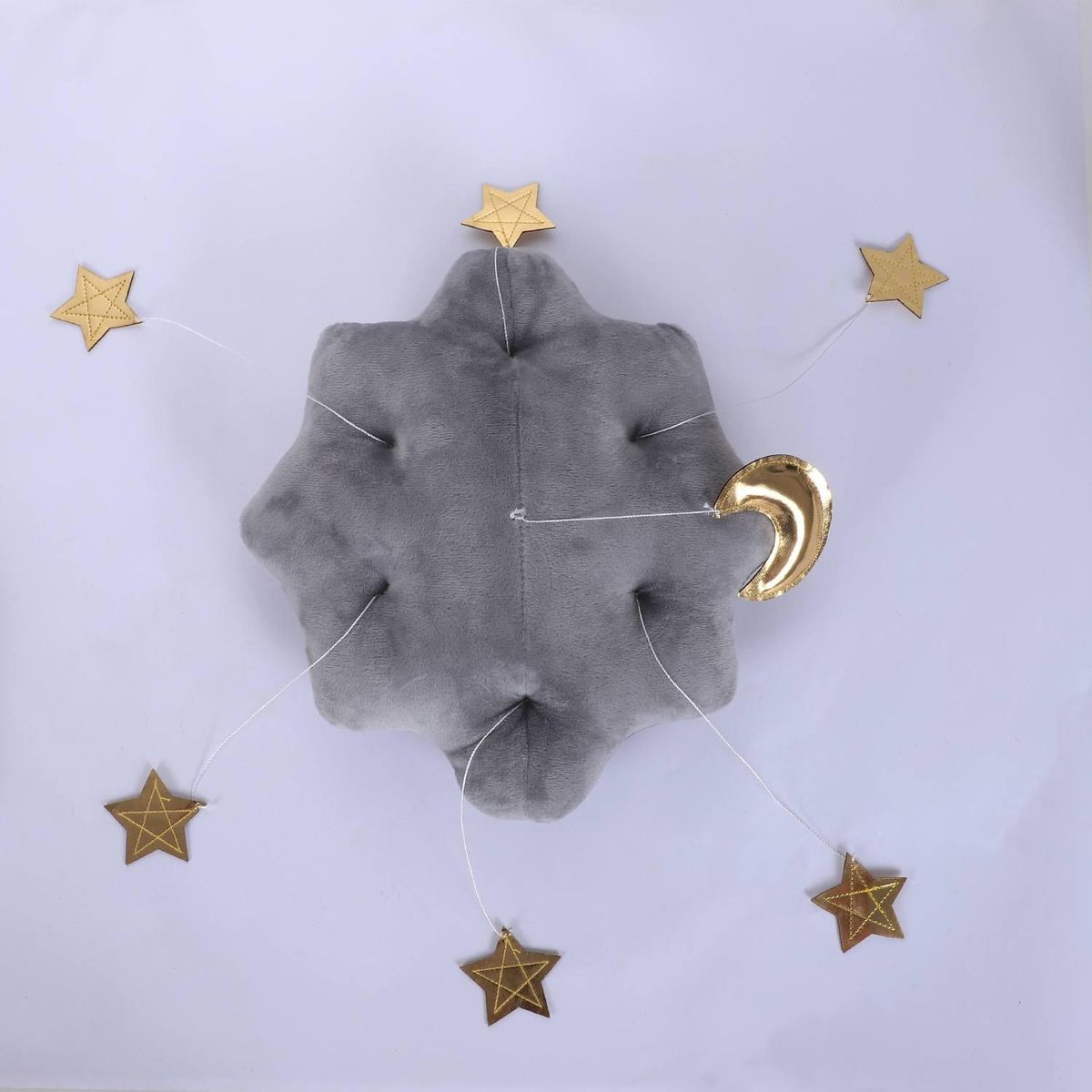 Baby Mobile Cotton Moon And Star Tent Wall Hanging Toys Grey