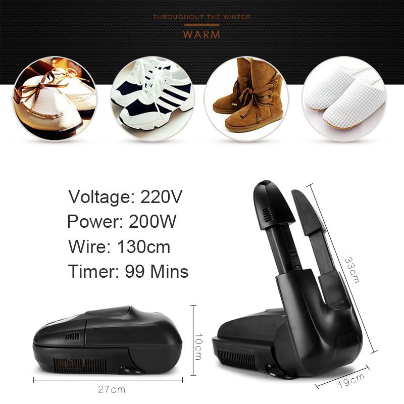 Boot Shoe Dryer Warmer With Ozone Odor Removal Quick Drying Folding Boots Heater Length Adjustable For Shoes Gloves Socks Hats-US Plug