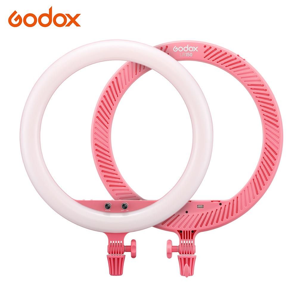 Godox LR150 18 Inch LED Ring Light Studio Photography Fill-in Light 3000K-6000K Bi-Color Temperature Adjustable Brightness with Phone Holder for Live Streaming Selfie   Makeup Portrait Photography
