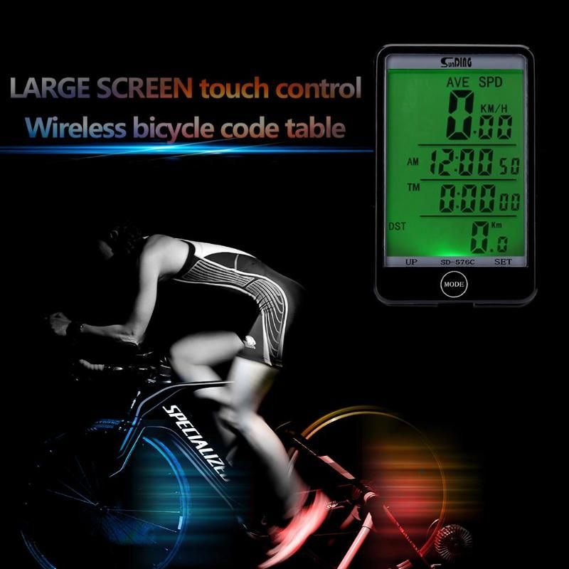 SD 576C Wireless Backlit Bicycle Computer LCD Touch Screen Hot Sale Waterproof Bike Odometer Speedometer Stopwatch