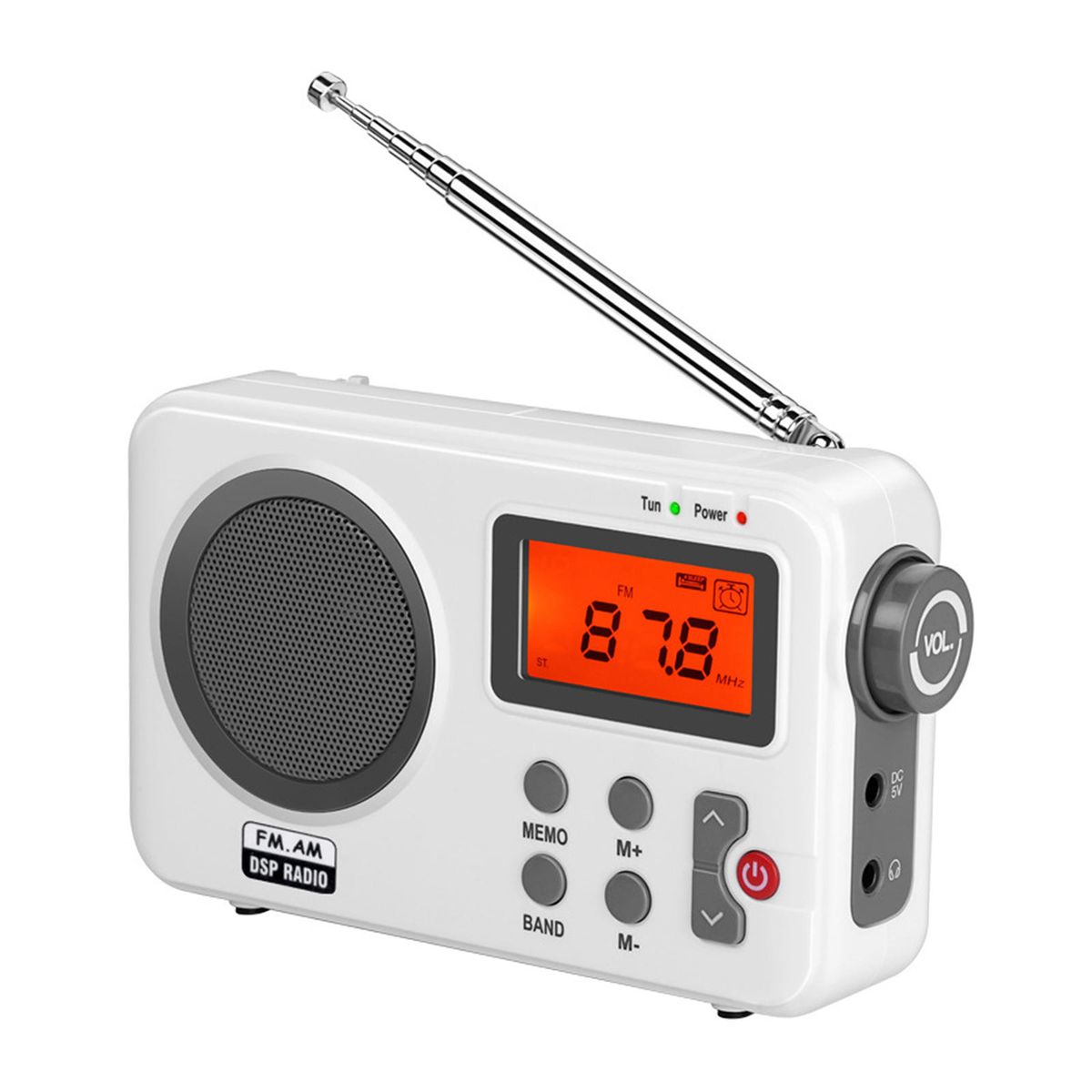 Portable FM LCD Display Big Speaker Lightweight For Gift Elder Home