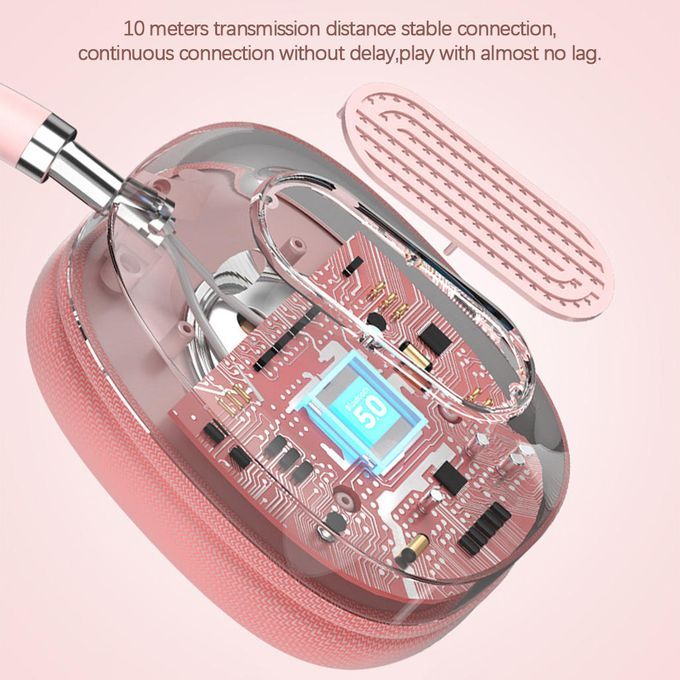 Cat Ear Bluetooth 5.0 Headphones Soft Earpads Noise Canceling For Pink
