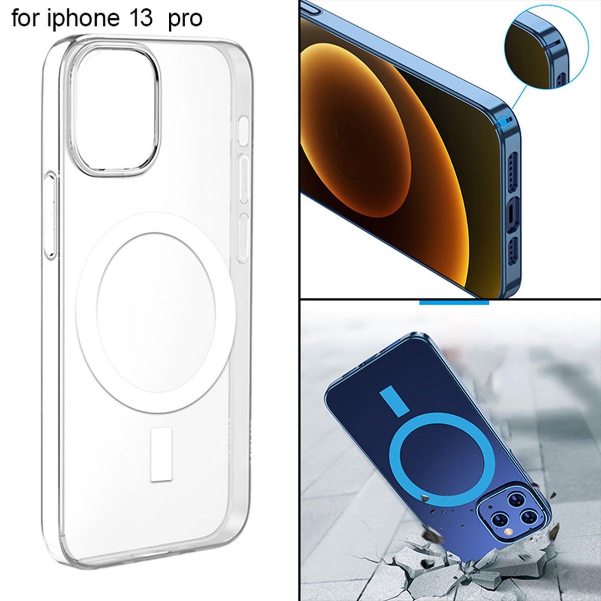 Smart Phone Case Lightweight Support Wireless Transparent 13 Pro