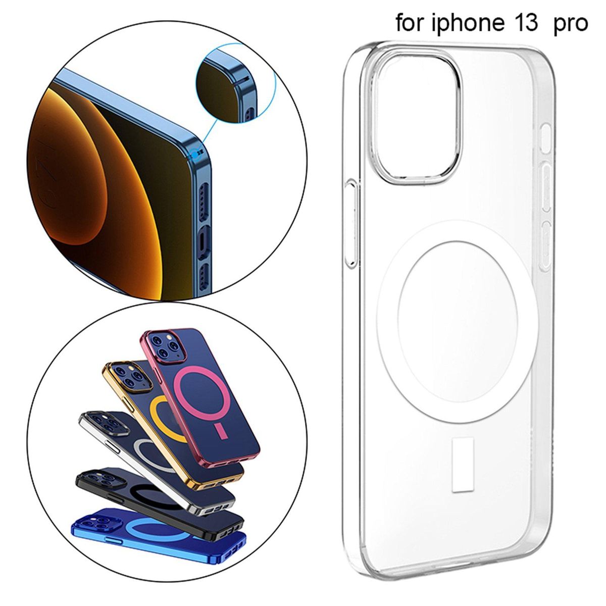 Smart Phone Case Lightweight Support Wireless Transparent 13 Pro