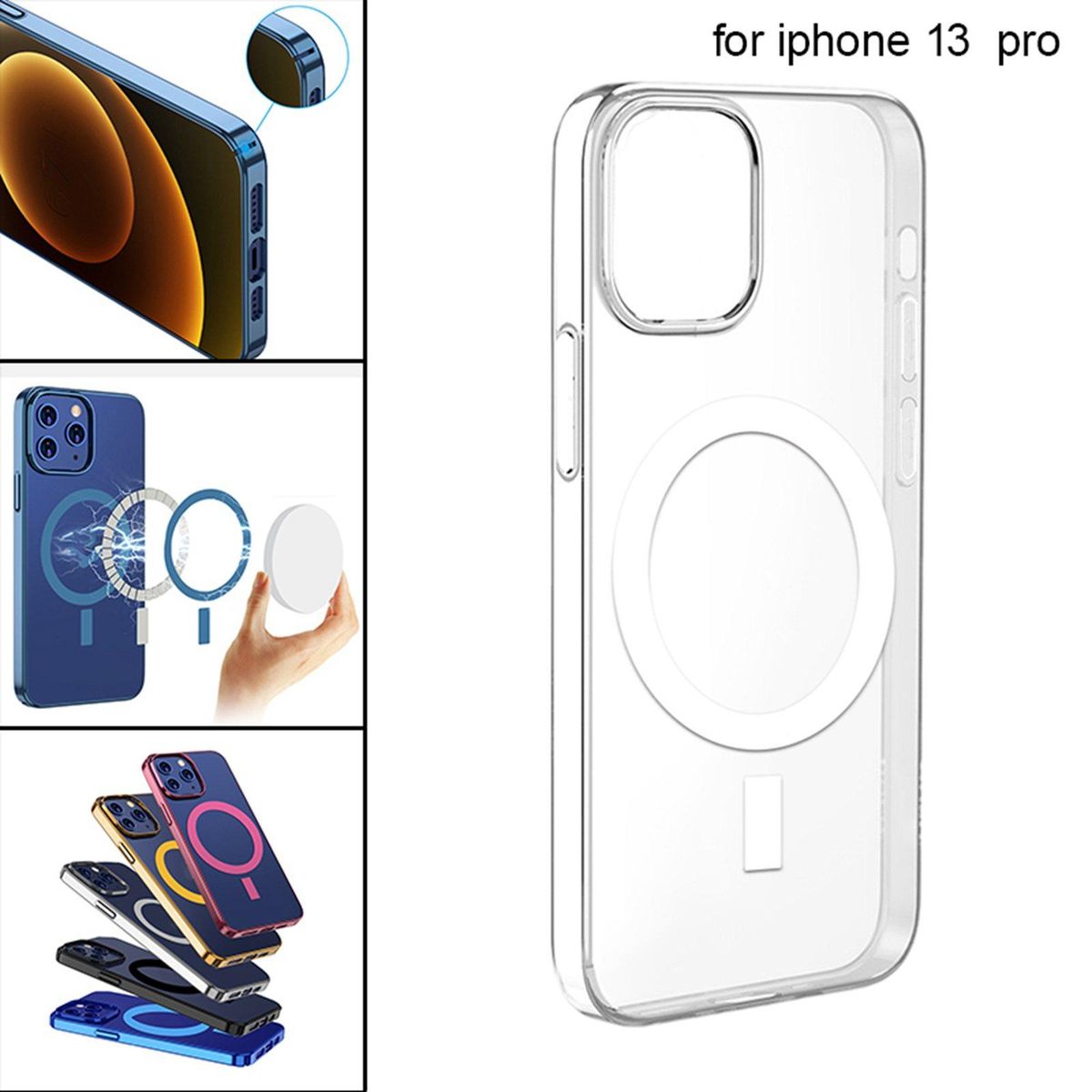 Smart Phone Case Lightweight Support Wireless Transparent 13 Pro