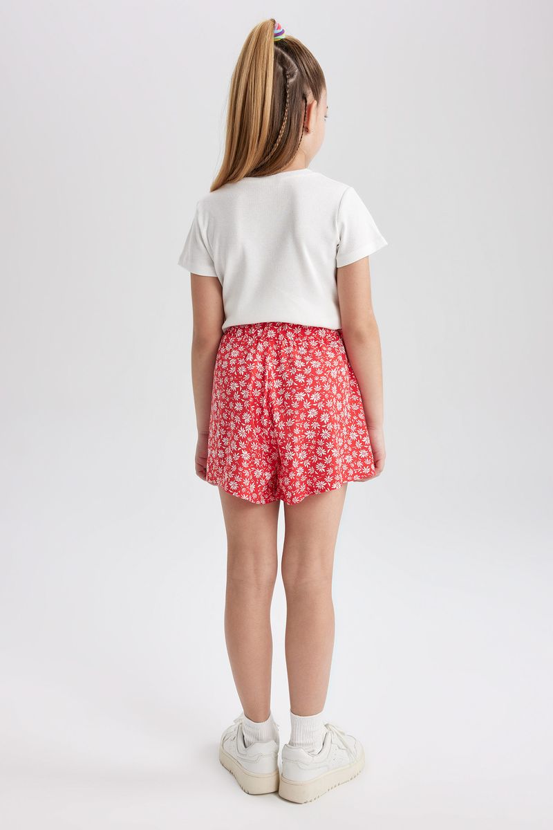 Girl Casual Woven Short - Red