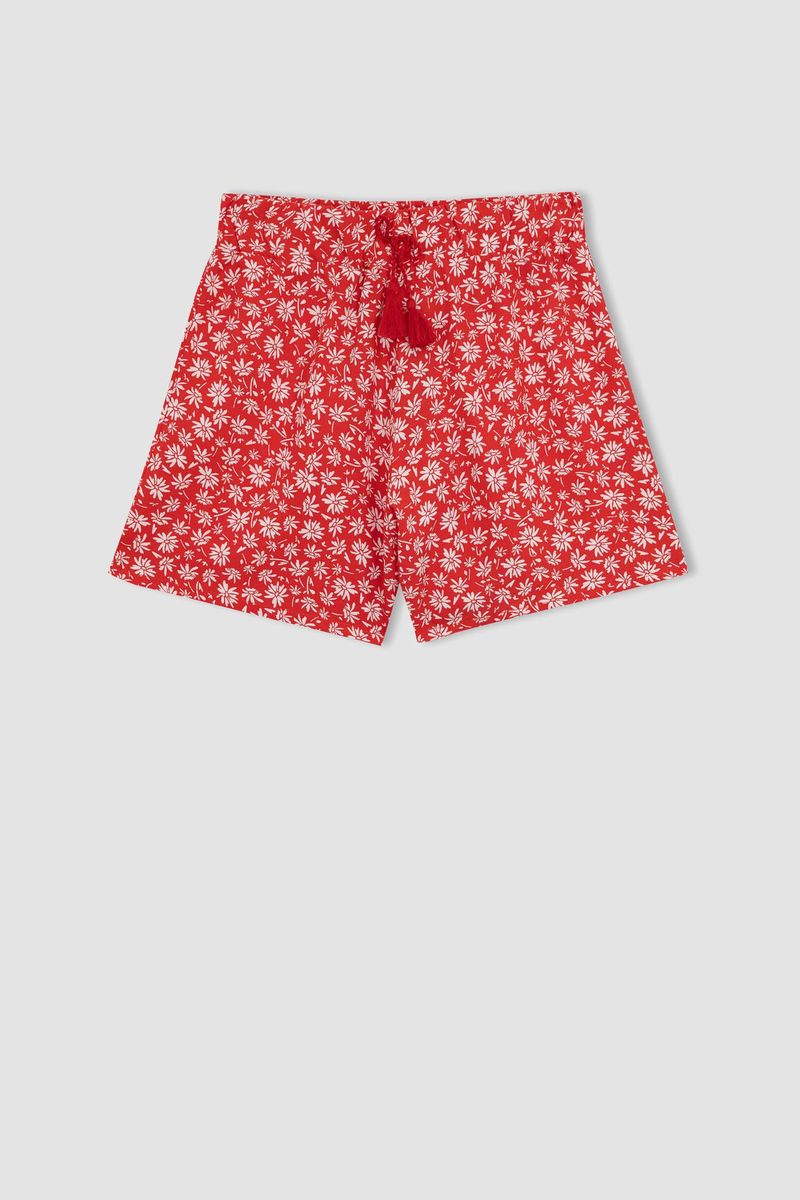 Girl Casual Woven Short - Red