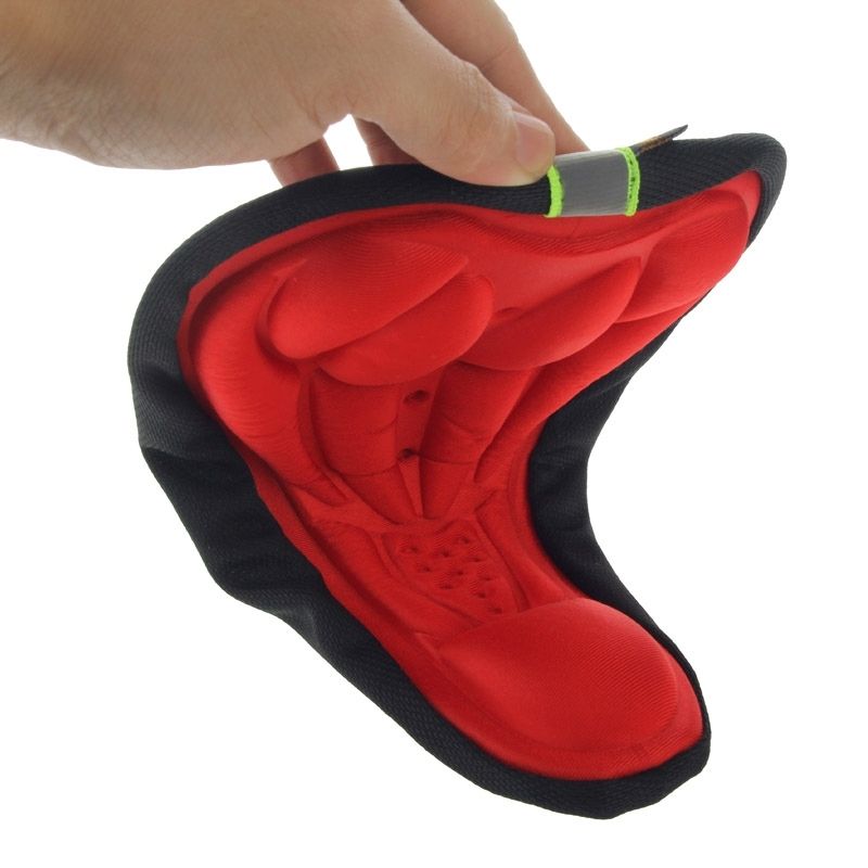 3D Silicone Lycra Nylon & Gel Pad Bicycle Seat Saddle Cover, Soft Cushion Fits For Kinds Of Bikes(Red)