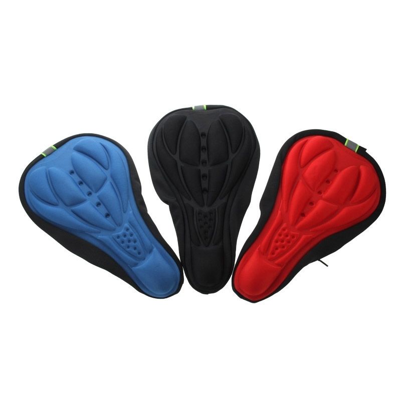 3D Silicone Lycra Nylon & Gel Pad Bicycle Seat Saddle Cover, Soft Cushion Fits For Kinds Of Bikes(Red)