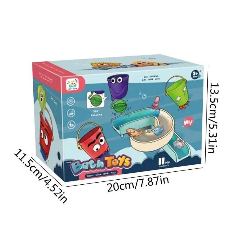 Baby Bath Toys Bathtub Slide Toys For Kids Shower Bathtub Toys Bath Time Toy Track Shower Water Slide Birthday Gifts For Boys