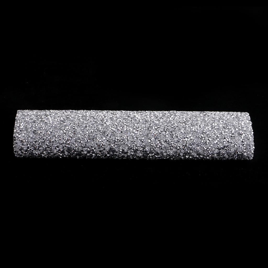 Crystal Rhinestone Trims Sheet Iron On Applique For Decoration  Silver