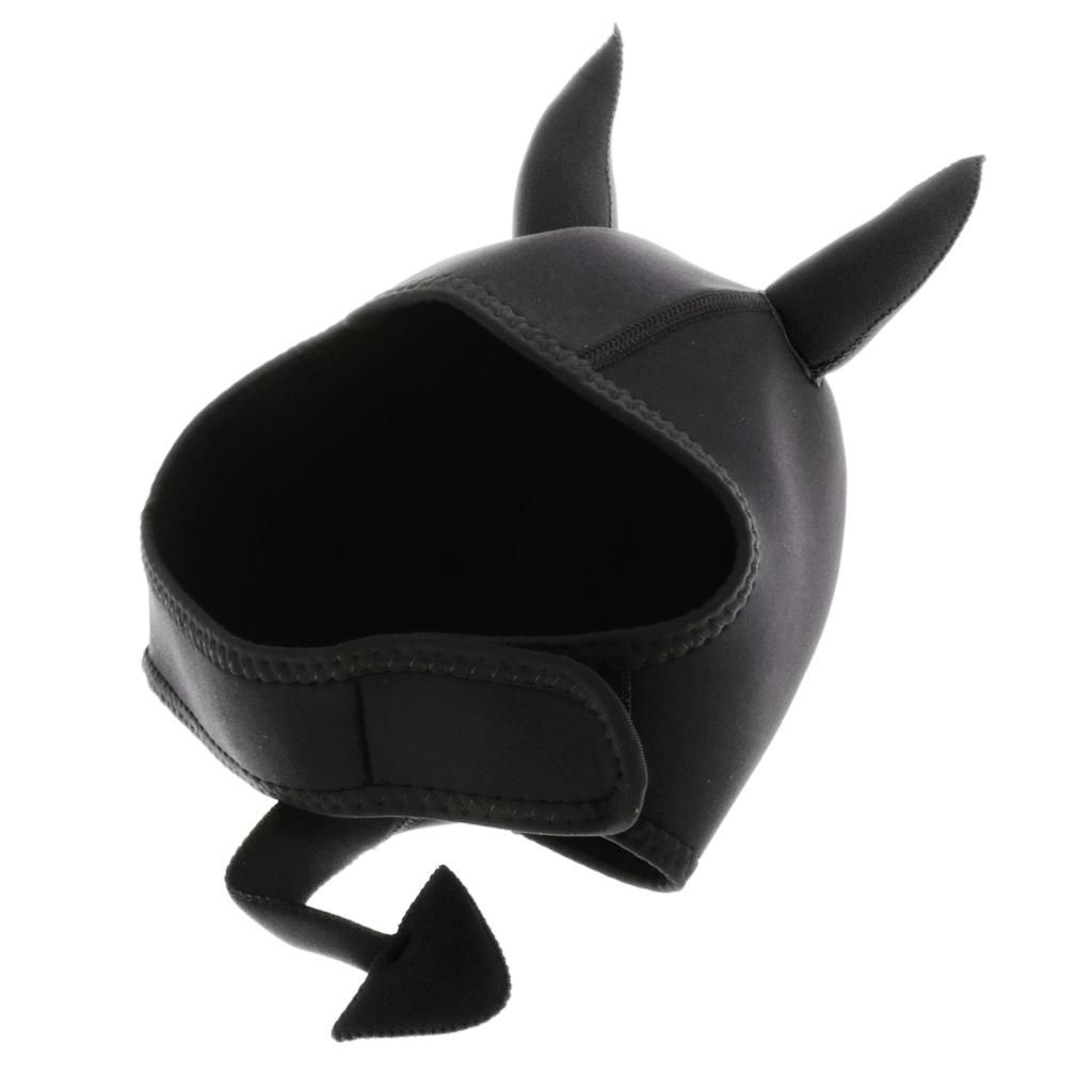 Scuba Hood Devil Vented Head Warmer For Scuba Diving Snorkeling Black