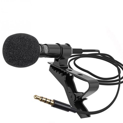 Mini Clip-on Lavalier Microphone Lapel Condenser Mic