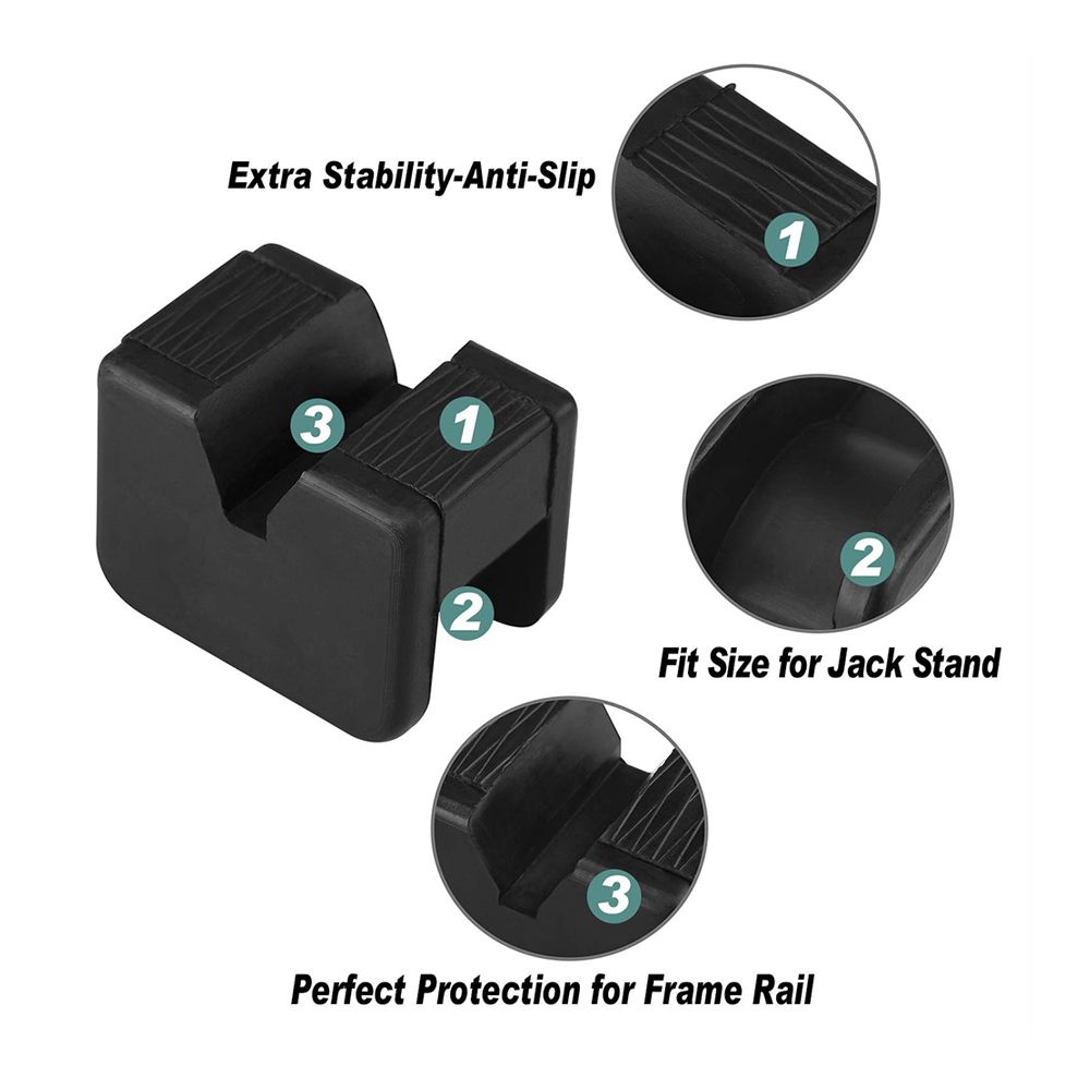 Universal Square Slotted Frame Rail Floor Jack Guard Adapter