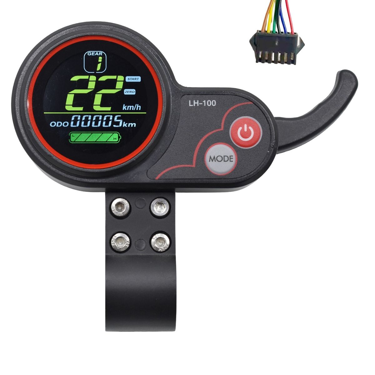 LH100 LCD Display Dashboard 24V-60V Throttle Meter for Kugoo Electric Scooter/Ebike Speedometer(SM Plug 6PIN)