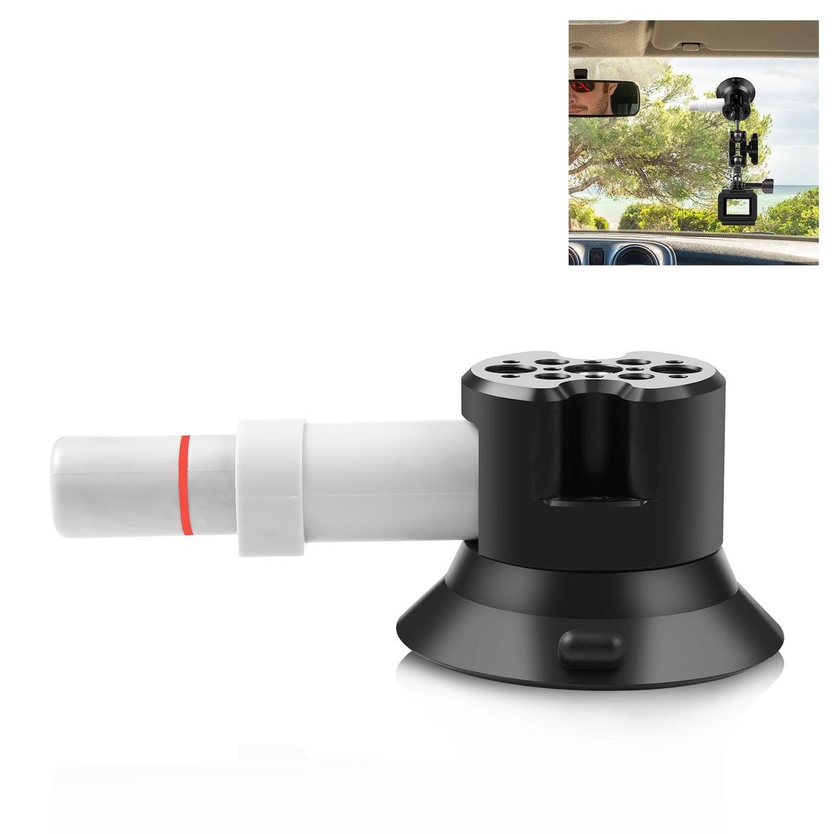 PULUZ PU844B 3 Inch Suction Cup Mount Quick Release Aluminum Alloy 30kg Horizontal Suction Force with 1/4 Inch & 3/8 Inch Screw Holes