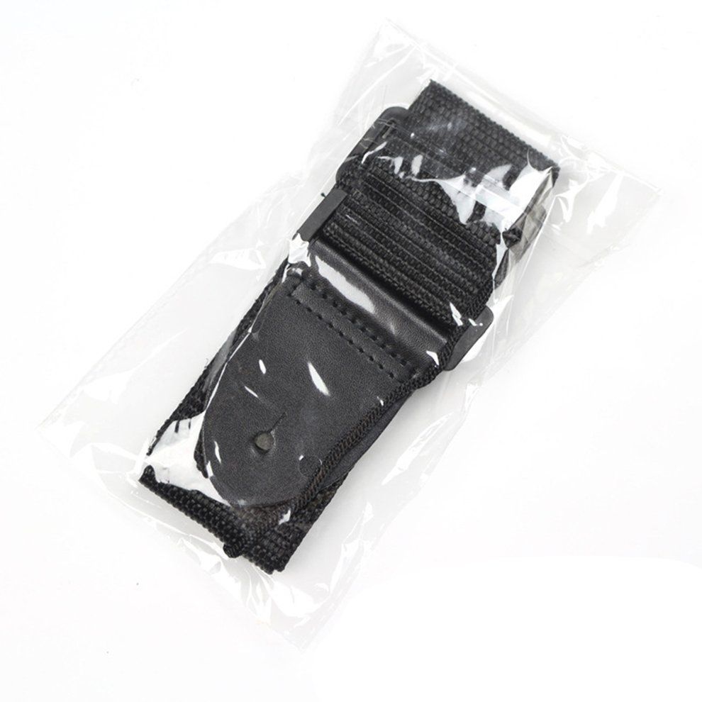 MT Adjustable Guitar Shoulder Strap Nylon Belt Leather Ends For Guitar Bass-black
