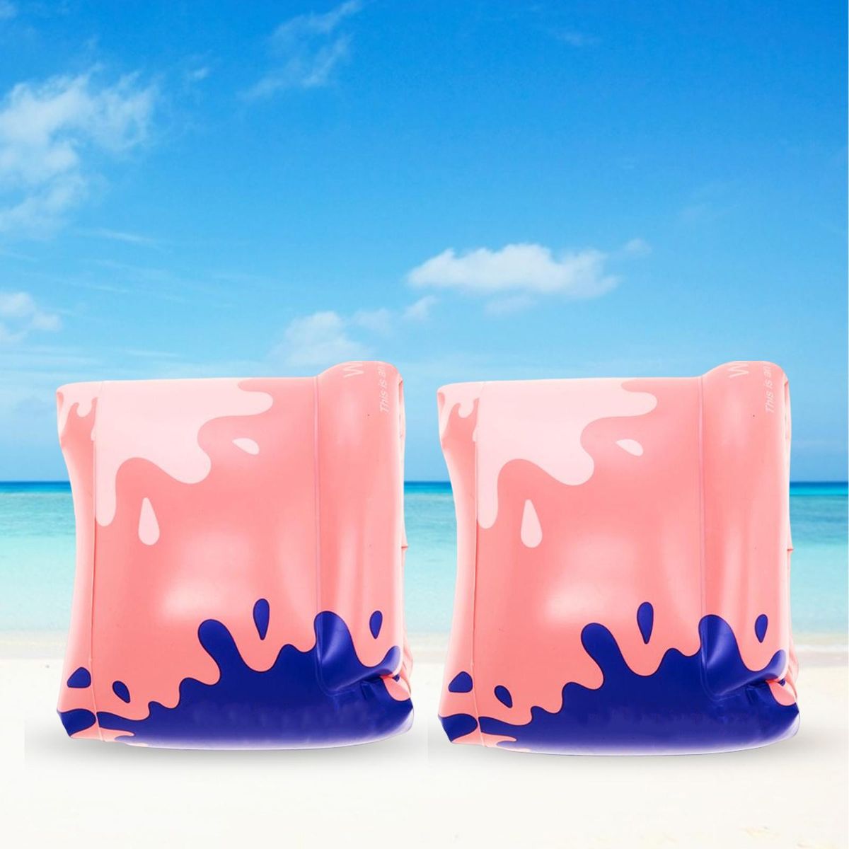Swim Arm Bands Pool Swimming Arm Float Rings For Children Pink Round