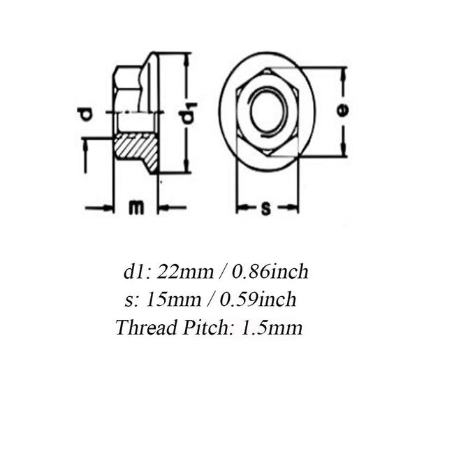 20x Durable Axle Wheel Nuts For Bolt Screw Fastener Washer Bike