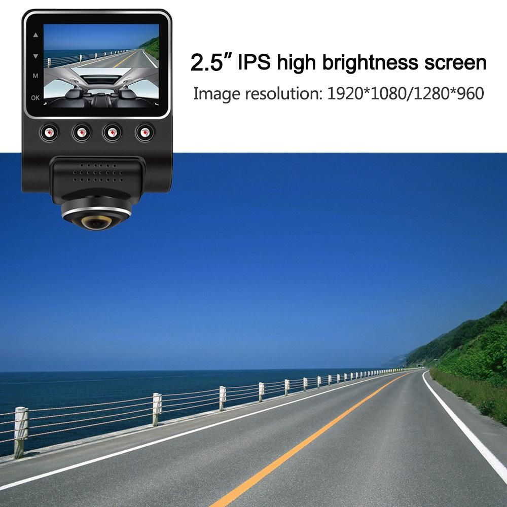 KKMOON Dash Cam 1080P 2.5" 360 Degree Panoramic WiFi Car Camera Full View HD Car DVR Recorder Hidden Camcorder Dash Cam Night Vision Fisheye len