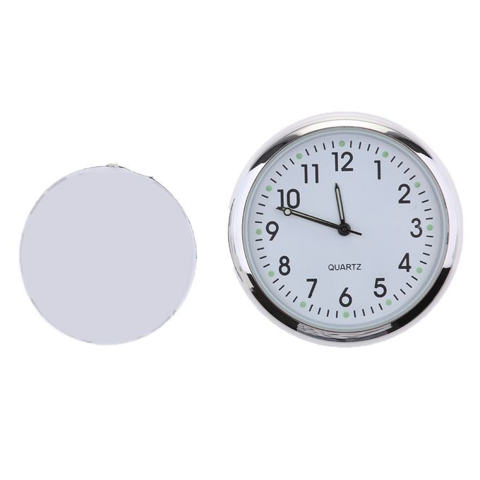 Car Dashboard Clock Classic Table Mini Quartz Clock Fluorescent White