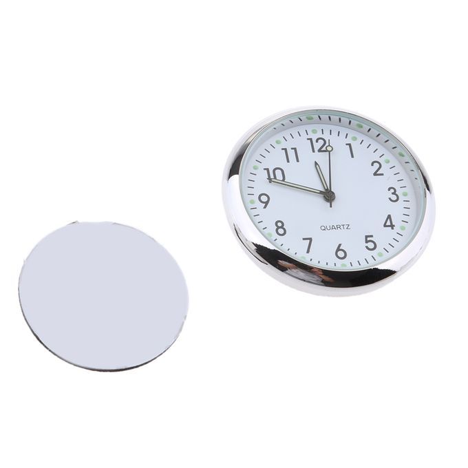 Car Dashboard Clock Classic Table Mini Quartz Clock Fluorescent White