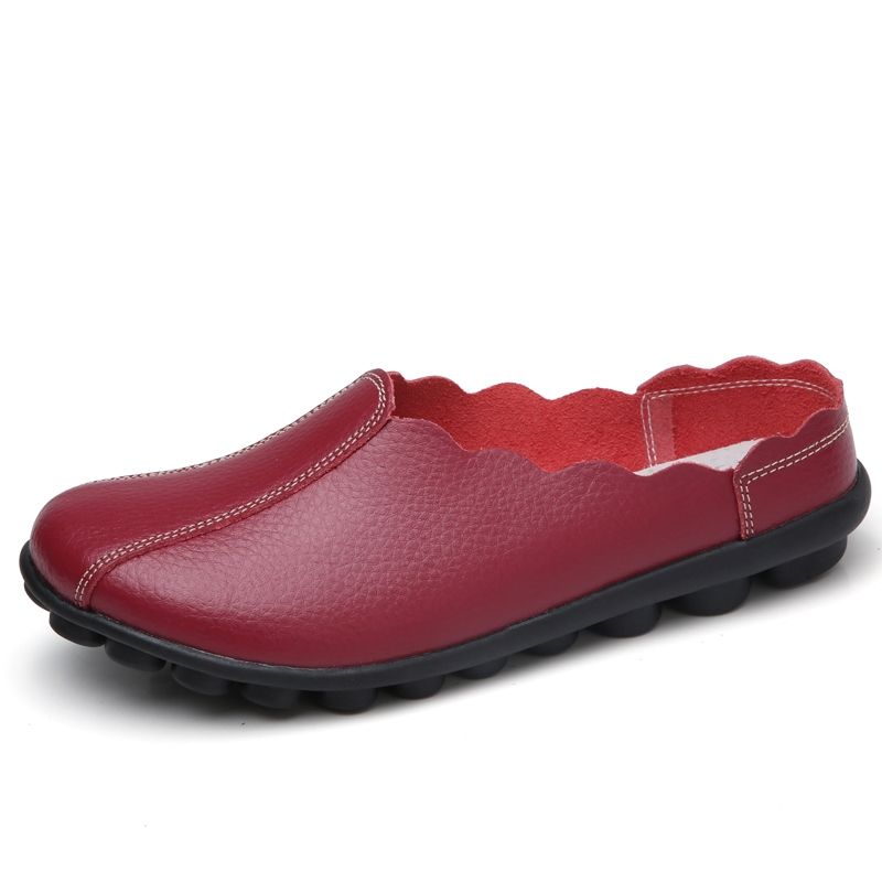 Womens Fashion Leather Slip-ons Outdoor Shoes