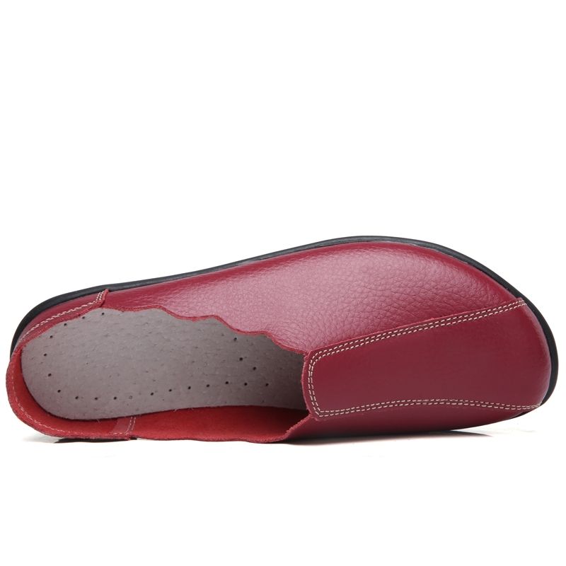 Womens Fashion Leather Slip-ons Outdoor Shoes