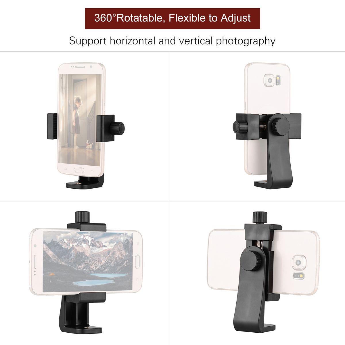 Adjustable Phone Clip ＋ BT Remote Shutter Set Tripod Mount