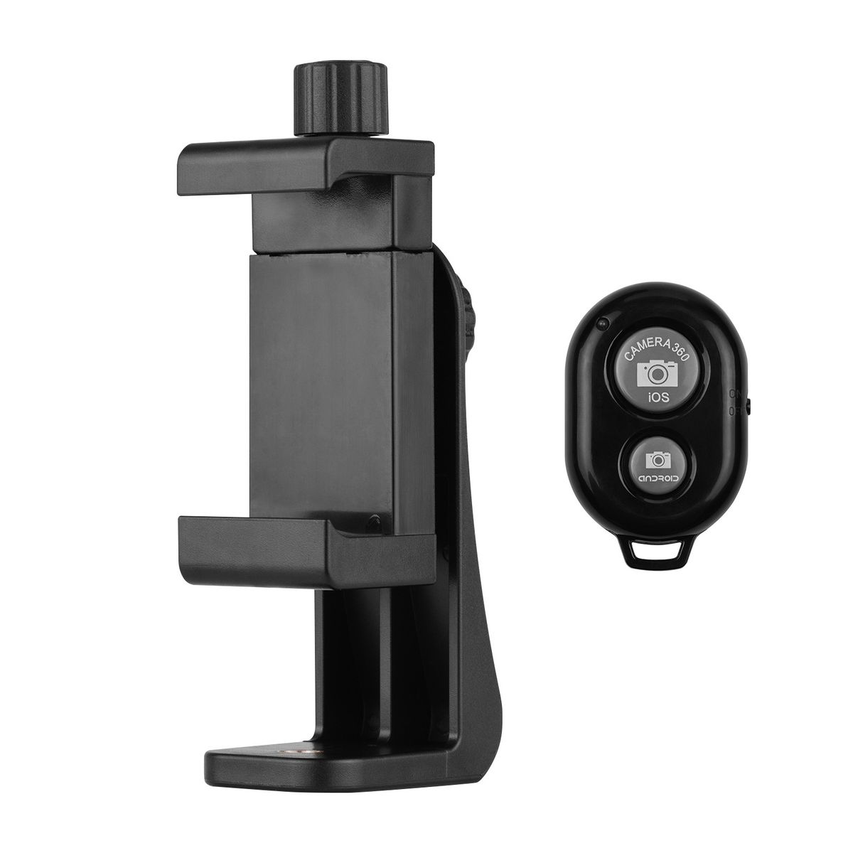 Adjustable Phone Clip ＋ BT Remote Shutter Set Tripod Mount