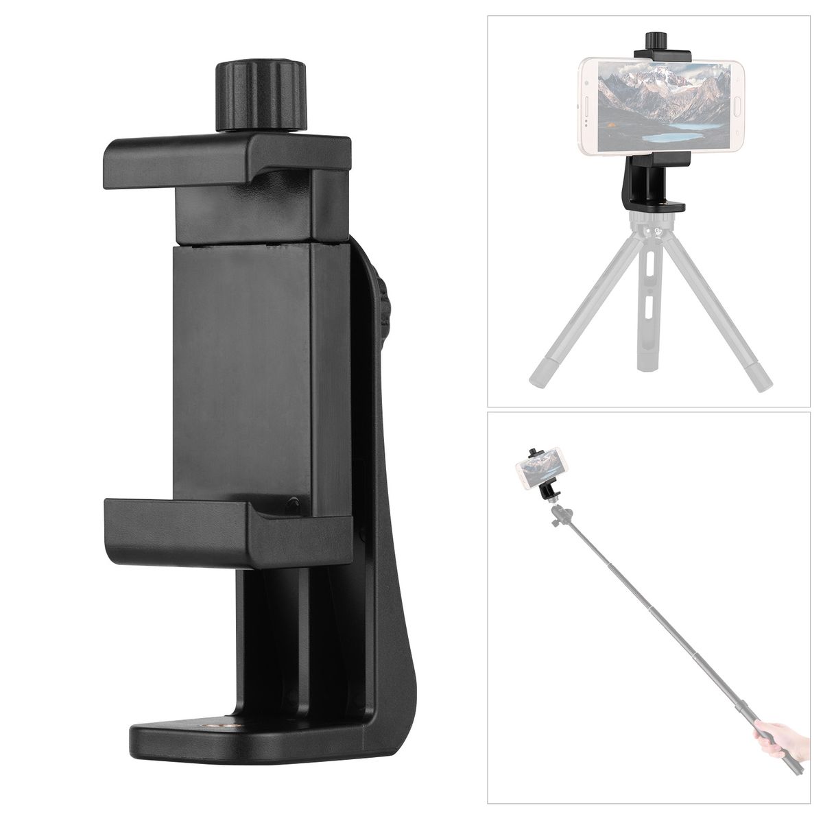 Adjustable Phone Clip ＋ BT Remote Shutter Set Tripod Mount