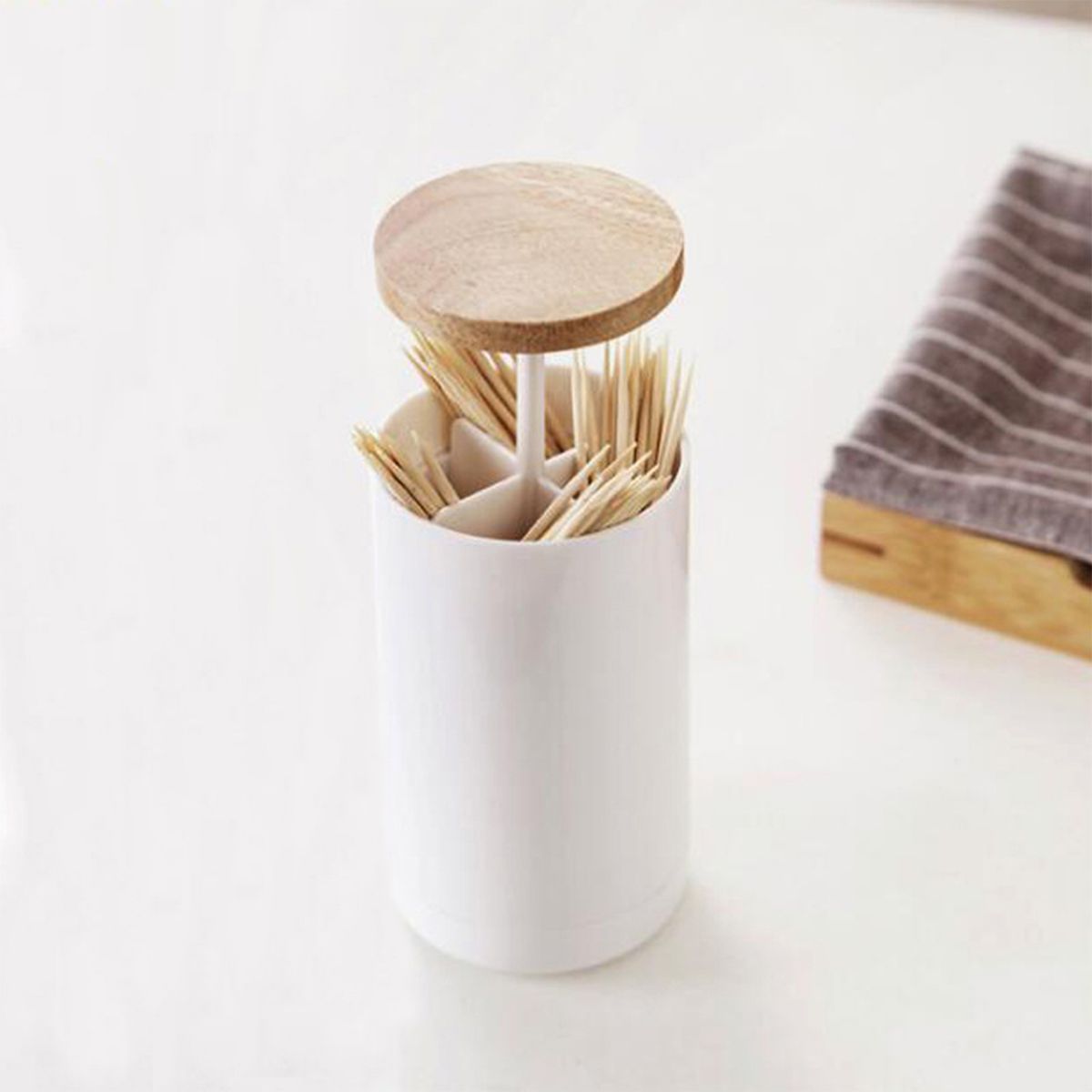 Pop-up Cotton Swabs Holder Toothpick Dispenser