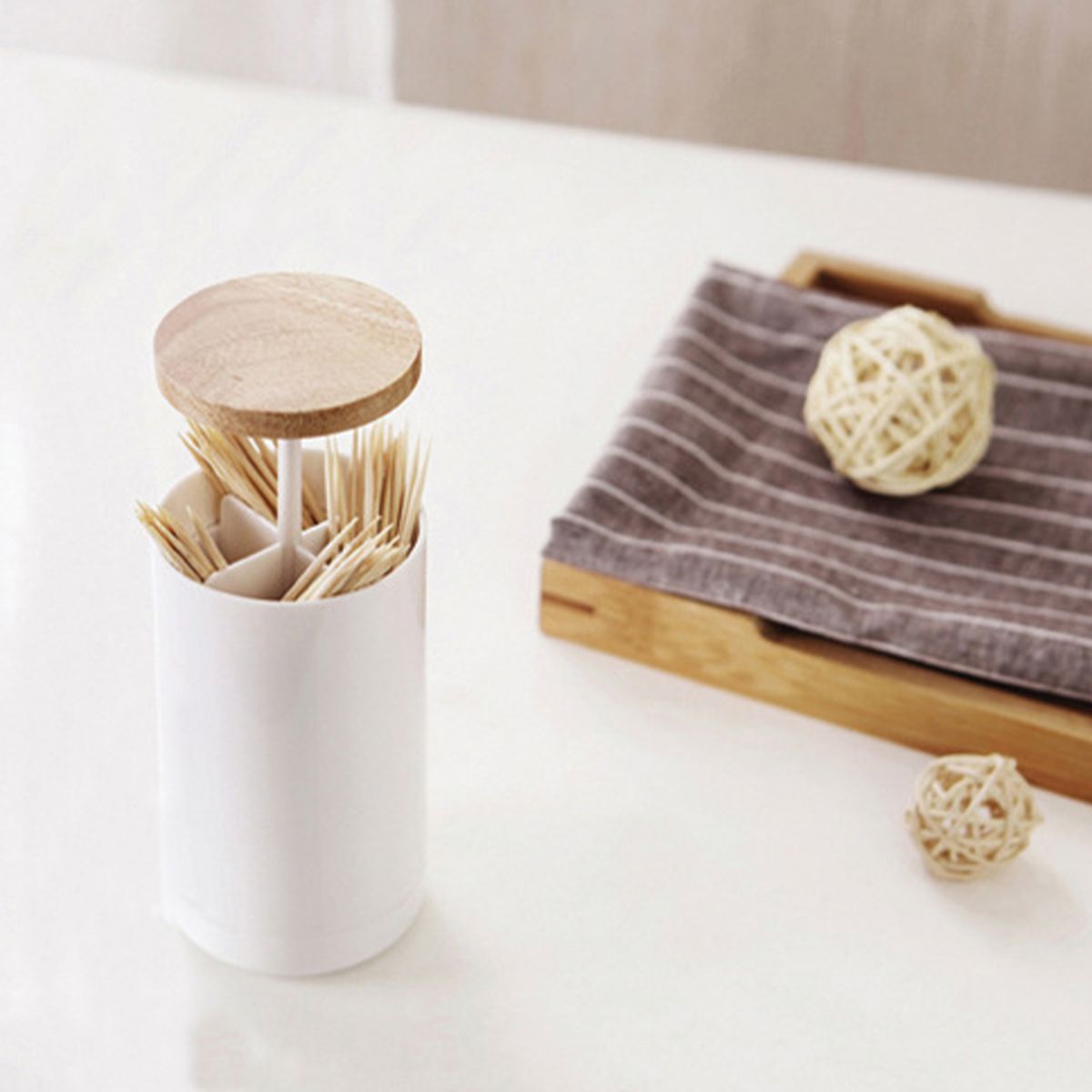 Pop-up Cotton Swabs Holder Toothpick Dispenser
