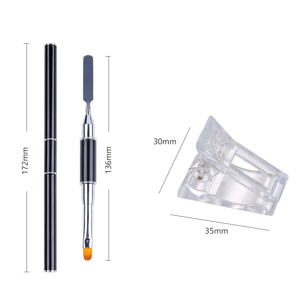 Nail Extension Set 100pcs Crystal Fake Nails 5pcs Extension