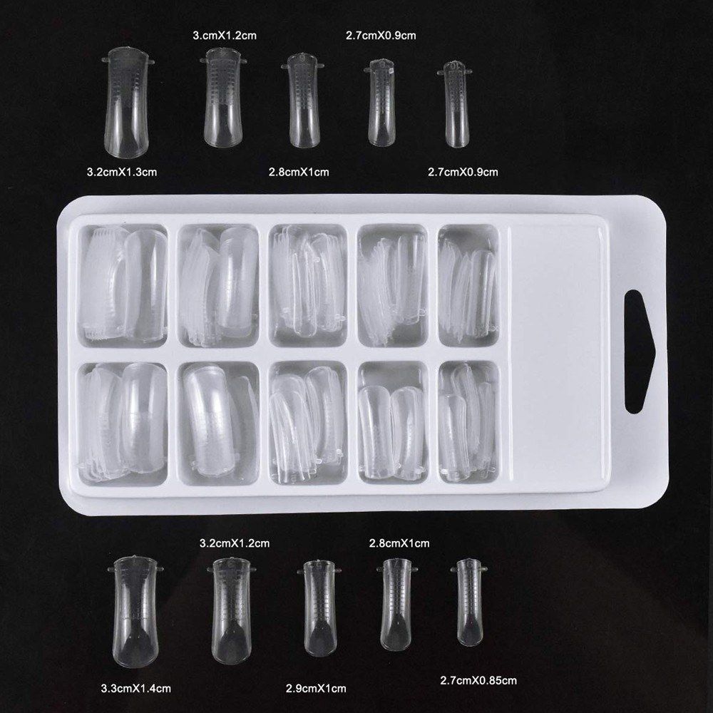 Nail Extension Set 100pcs Crystal Fake Nails 5pcs Extension