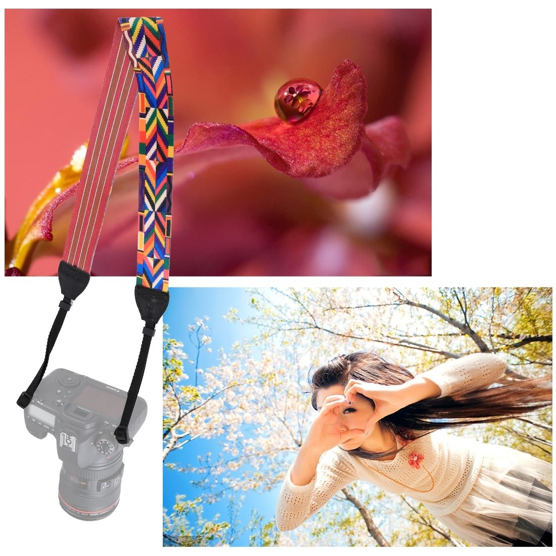 Retro Ethnic Style Multi-color Series Shoulder Neck Strap Camera Strap For SLR / DSLR Cameras